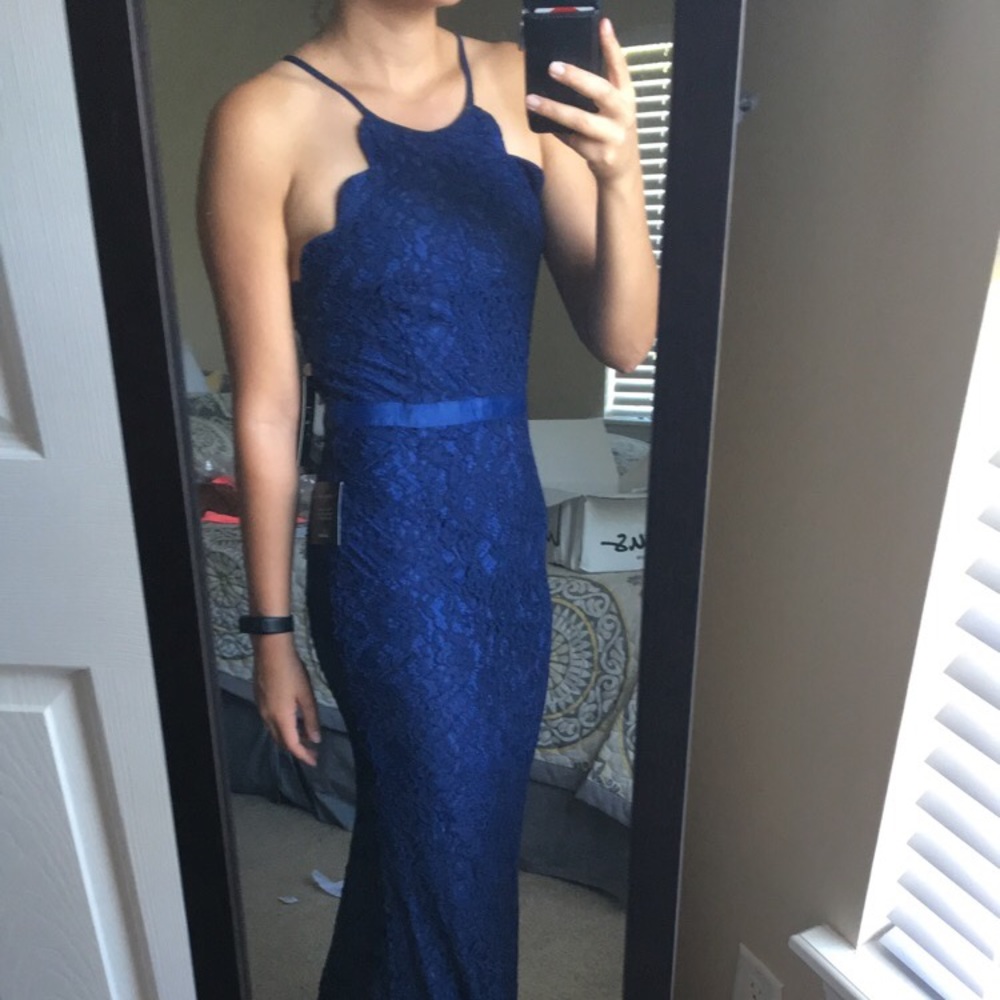 NWT Lulus Zenith Navy Blue Lace Dress